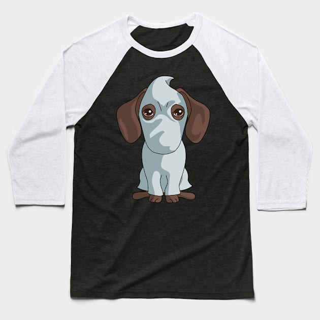 Cute Dachshund Ghost Funny Ghost Boo Halloween Gift for Dog Lovers Baseball T-Shirt by Blink_Imprints10